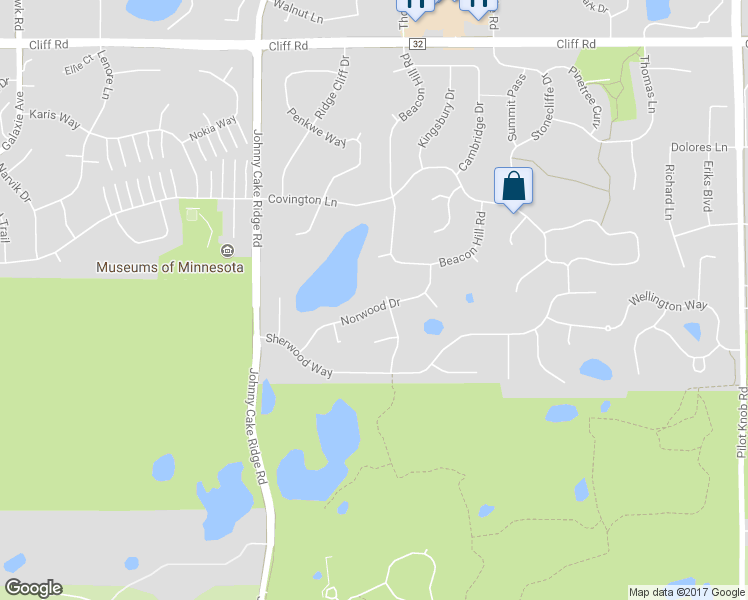 map of restaurants, bars, coffee shops, grocery stores, and more near 1617 Norwood Drive in Eagan