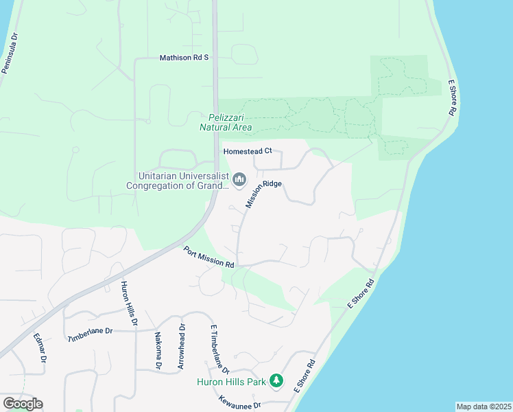 map of restaurants, bars, coffee shops, grocery stores, and more near 6550-6806 Mission Ridge in Traverse City