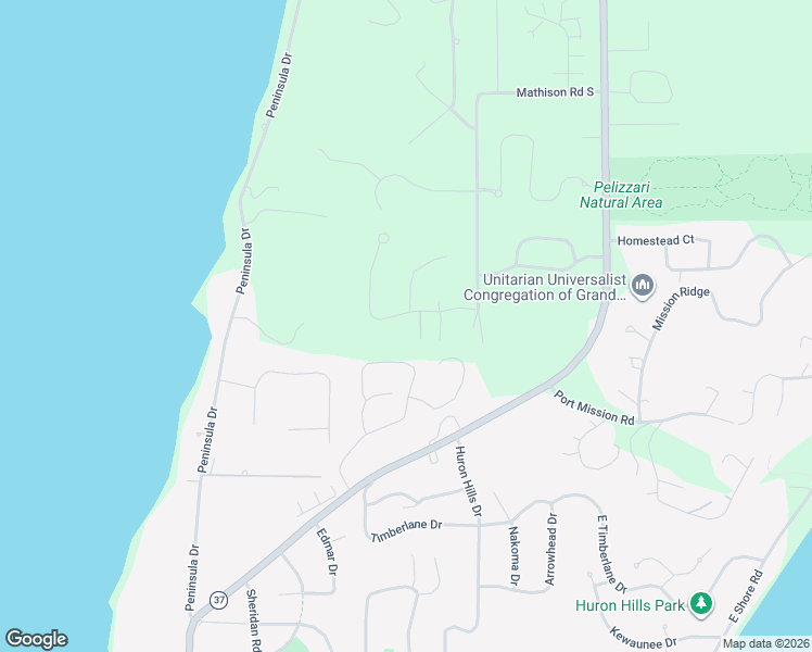 map of restaurants, bars, coffee shops, grocery stores, and more near 6501-6599 Pine Knolls Drive in Traverse City