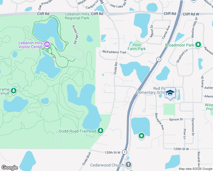 map of restaurants, bars, coffee shops, grocery stores, and more near 675 Red Pine Ln in Eagan
