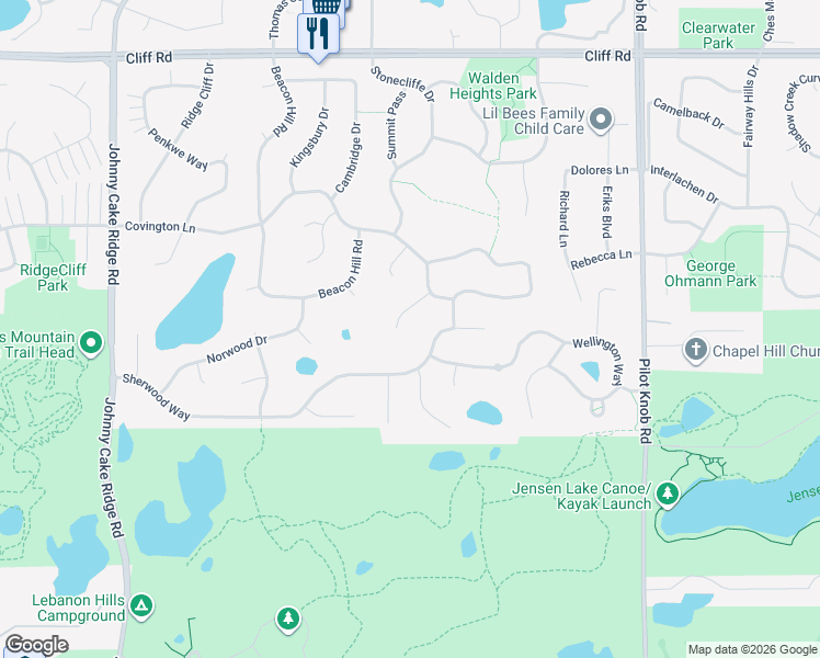 map of restaurants, bars, coffee shops, grocery stores, and more near 4778 London Lane in Eagan