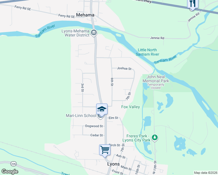 map of restaurants, bars, coffee shops, grocery stores, and more near 941 6th Street in Lyons