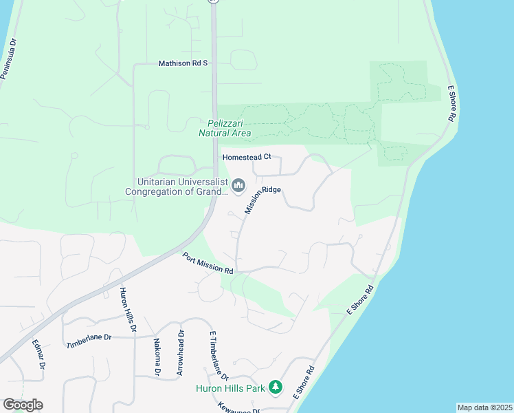map of restaurants, bars, coffee shops, grocery stores, and more near 6550 Mission Ridge in Traverse City