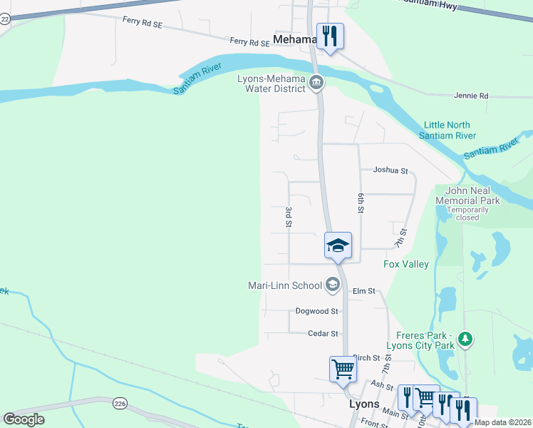 map of restaurants, bars, coffee shops, grocery stores, and more near 294 Hemlock Court in Lyons