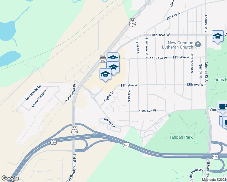 map of restaurants, bars, coffee shops, grocery stores, and more near 1217 Taylor Street in Shakopee