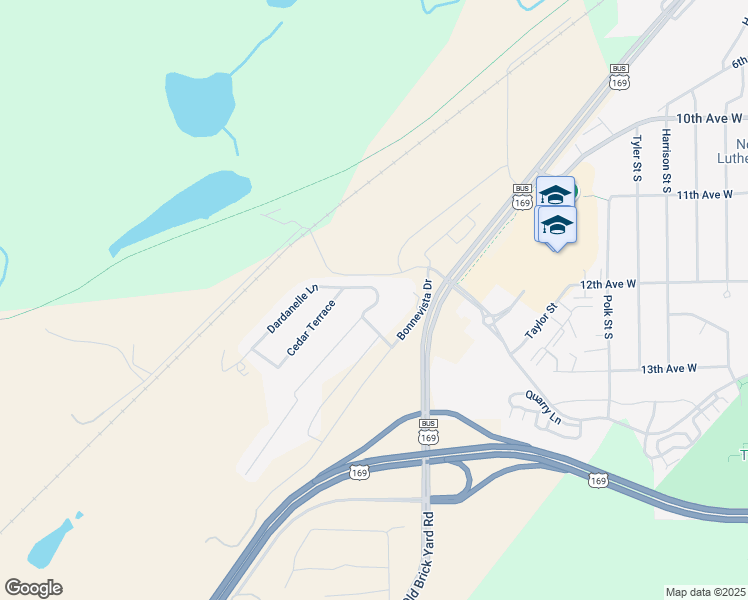 map of restaurants, bars, coffee shops, grocery stores, and more near 268 Bonnevista Terrace in Shakopee