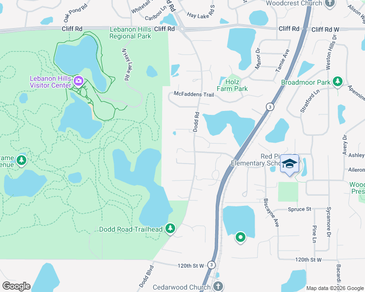 map of restaurants, bars, coffee shops, grocery stores, and more near 675 Red Pine Lane in Eagan