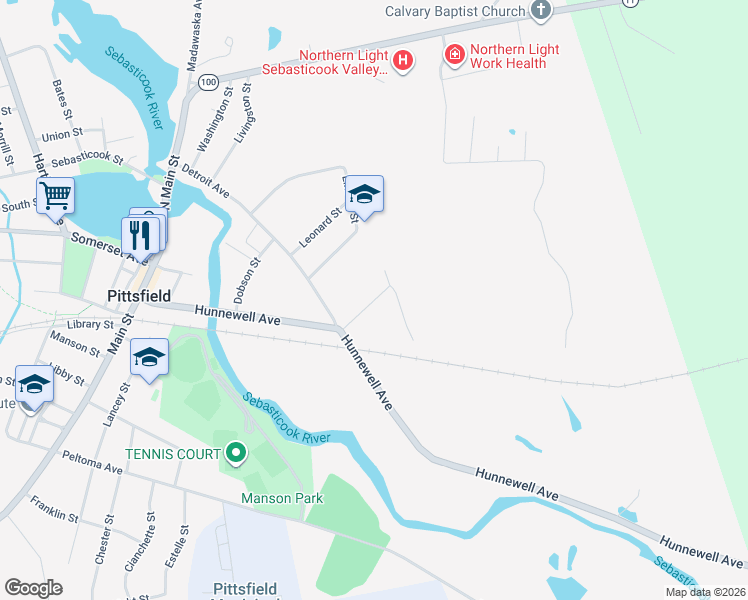 map of restaurants, bars, coffee shops, grocery stores, and more near 133 Davis Street in Pittsfield
