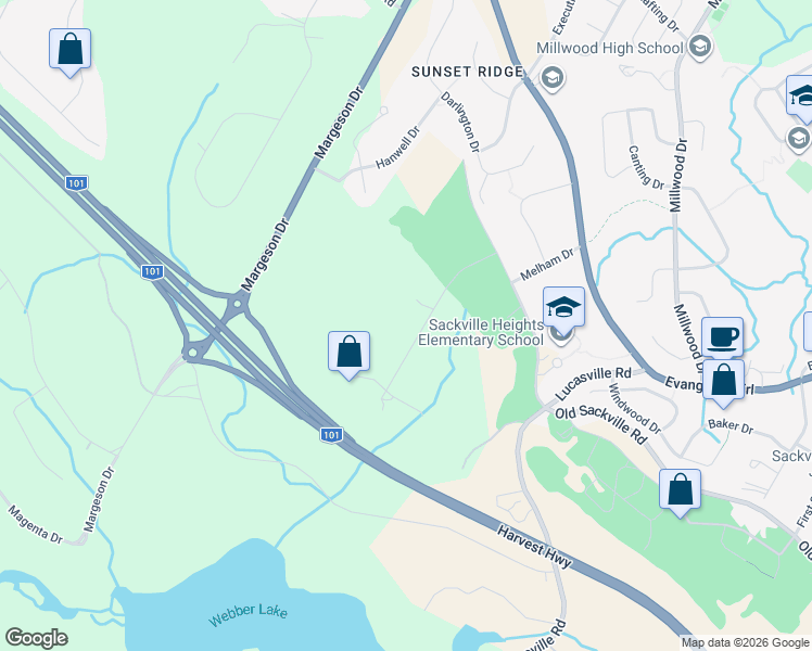 map of restaurants, bars, coffee shops, grocery stores, and more near 115 Lindforest Court in Middle Sackville