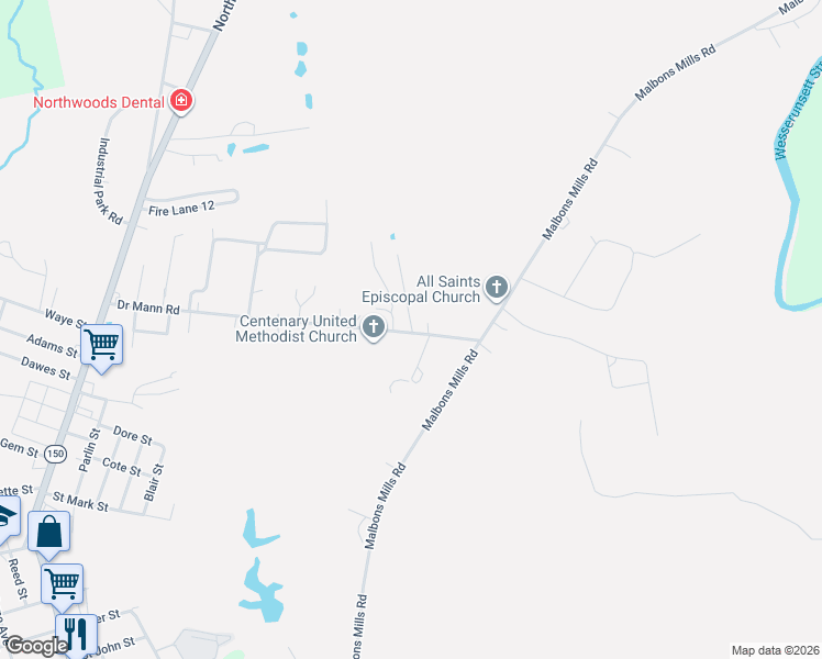map of restaurants, bars, coffee shops, grocery stores, and more near 15 Cedar Ridge Drive in Skowhegan