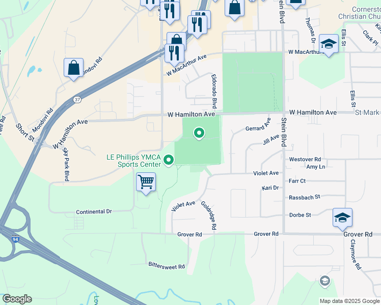 map of restaurants, bars, coffee shops, grocery stores, and more near 1101 West Hamilton Avenue in Eau Claire