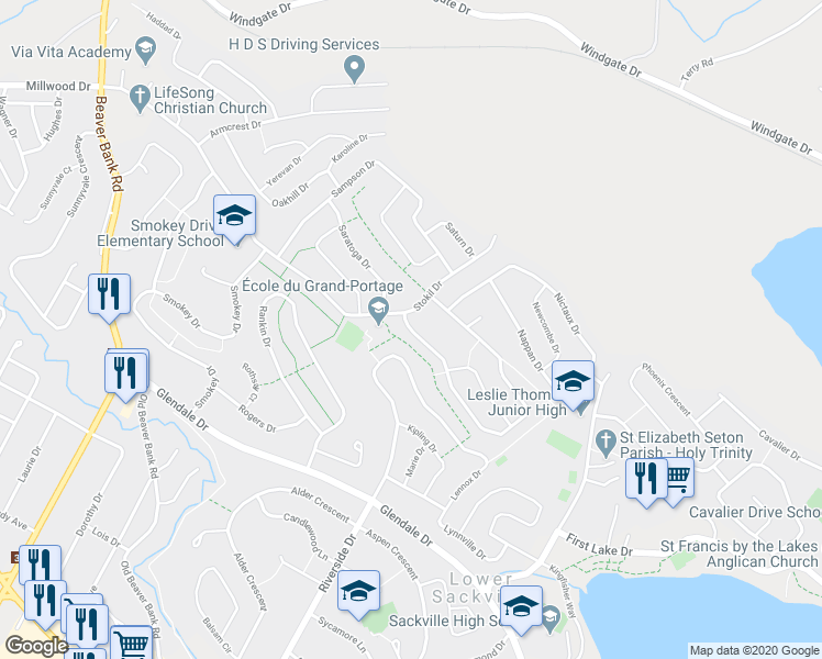 map of restaurants, bars, coffee shops, grocery stores, and more near 11 Nordic Crescent in Lower Sackville