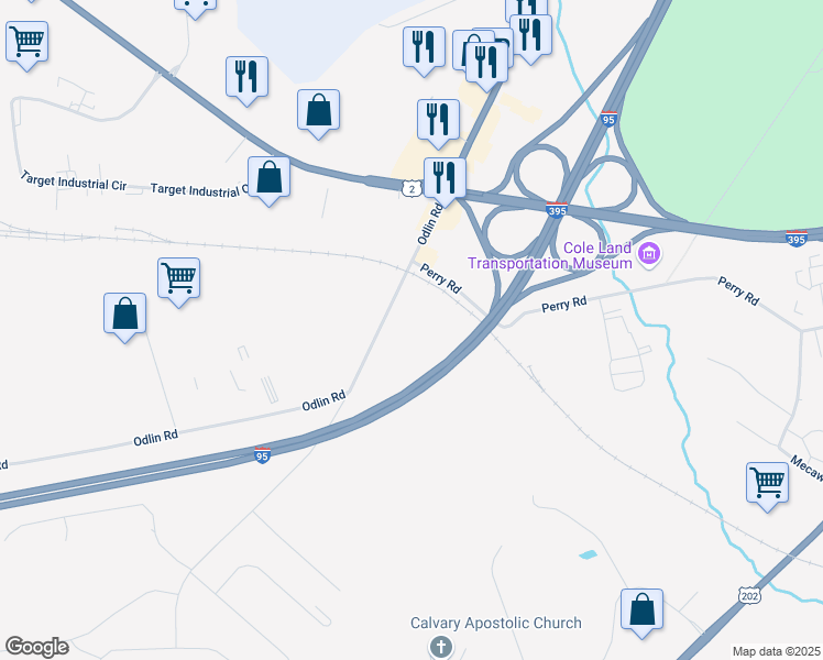map of restaurants, bars, coffee shops, grocery stores, and more near 482 Odlin Road in Bangor