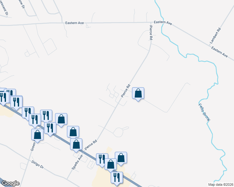 map of restaurants, bars, coffee shops, grocery stores, and more near 22 River City Drive in Brewer