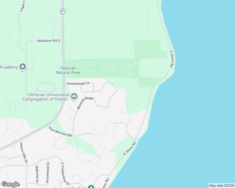 map of restaurants, bars, coffee shops, grocery stores, and more near 6647-6807 Mission Ridge in Traverse City