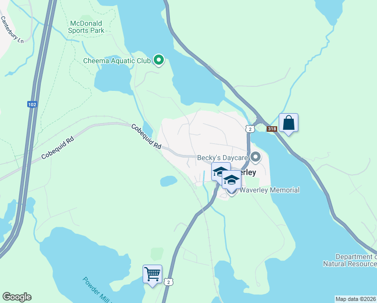 map of restaurants, bars, coffee shops, grocery stores, and more near 6 Hall Road in Waverley
