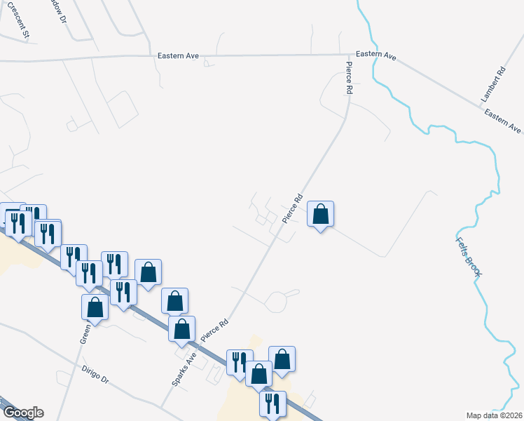 map of restaurants, bars, coffee shops, grocery stores, and more near 22 River City Drive in Brewer