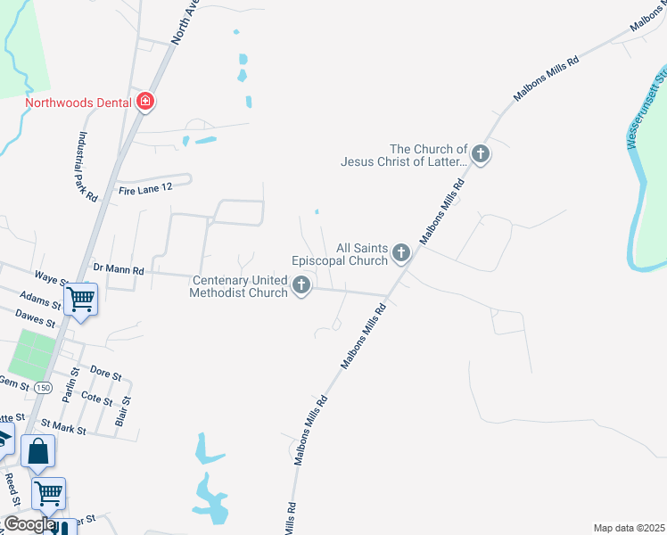 map of restaurants, bars, coffee shops, grocery stores, and more near 11 Mri Drive in Skowhegan