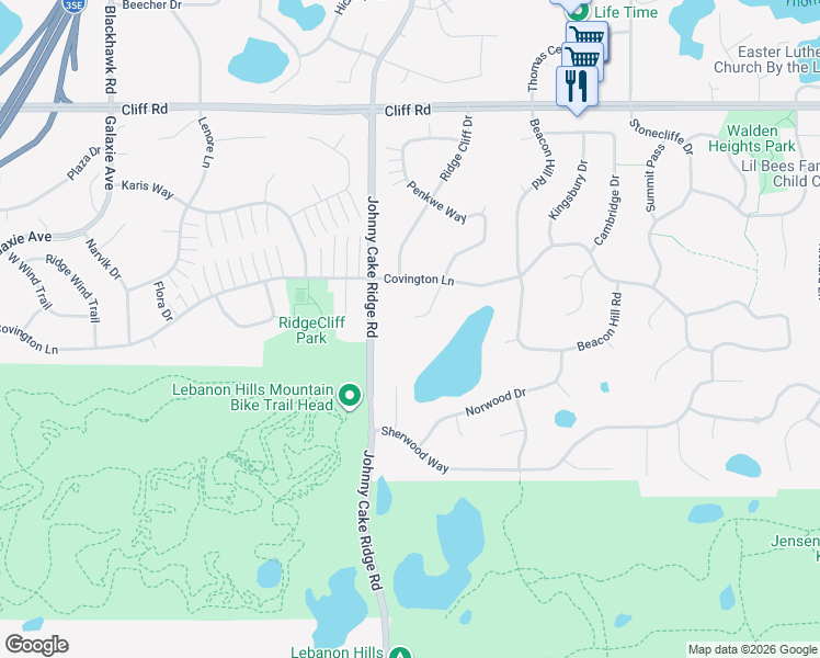 map of restaurants, bars, coffee shops, grocery stores, and more near 4760 Penkwe Circle in Eagan