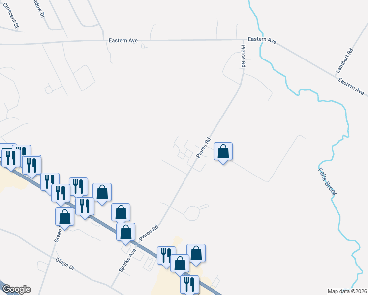 map of restaurants, bars, coffee shops, grocery stores, and more near 22 River City Drive in Brewer