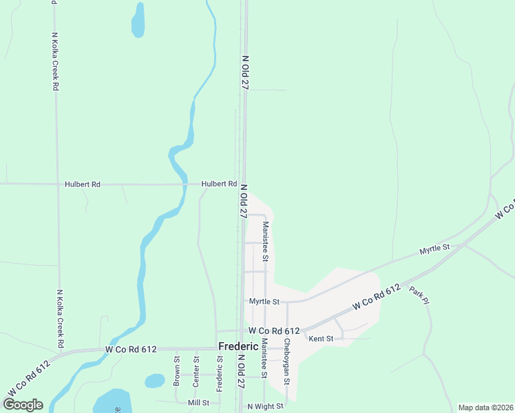 map of restaurants, bars, coffee shops, grocery stores, and more near North Old 27 in Frederic