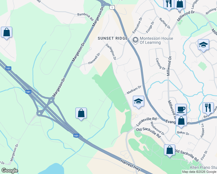 map of restaurants, bars, coffee shops, grocery stores, and more near 29 Lindforest Court in Middle Sackville