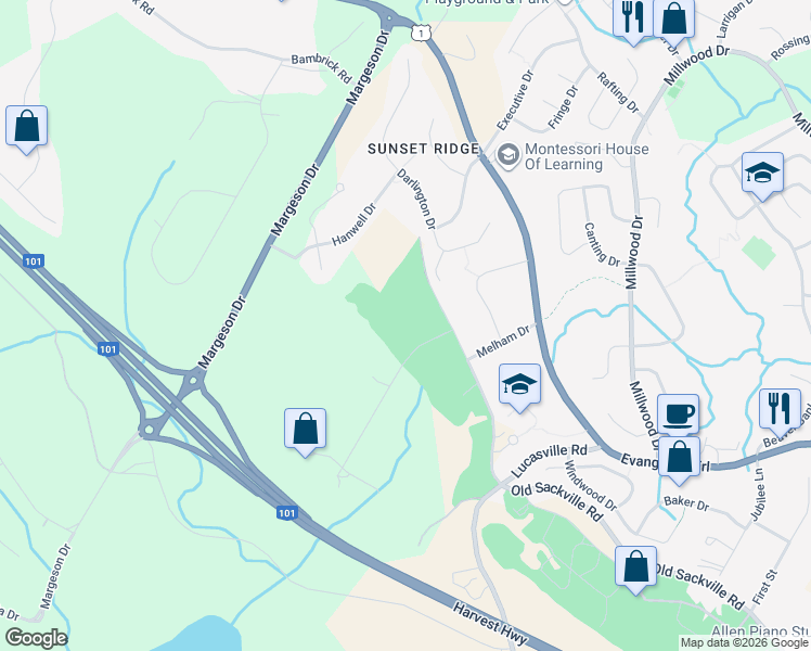 map of restaurants, bars, coffee shops, grocery stores, and more near 29 Lindforest Court in Middle Sackville