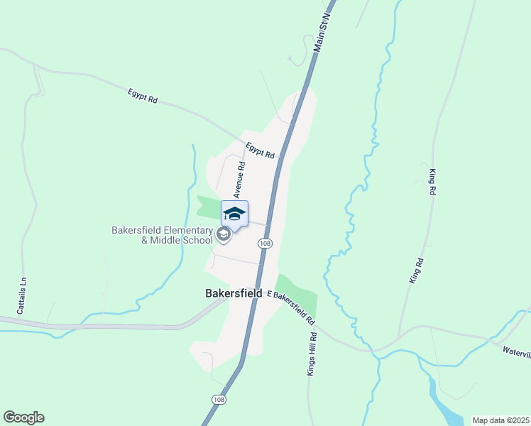 map of restaurants, bars, coffee shops, grocery stores, and more near 233 Vermont Route 108 in Bakersfield