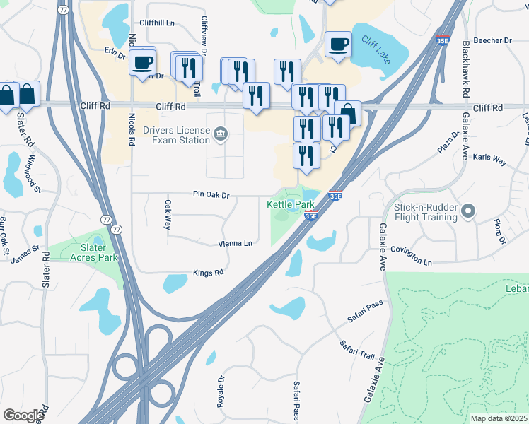 map of restaurants, bars, coffee shops, grocery stores, and more near 2010 Vienna Lane in Eagan