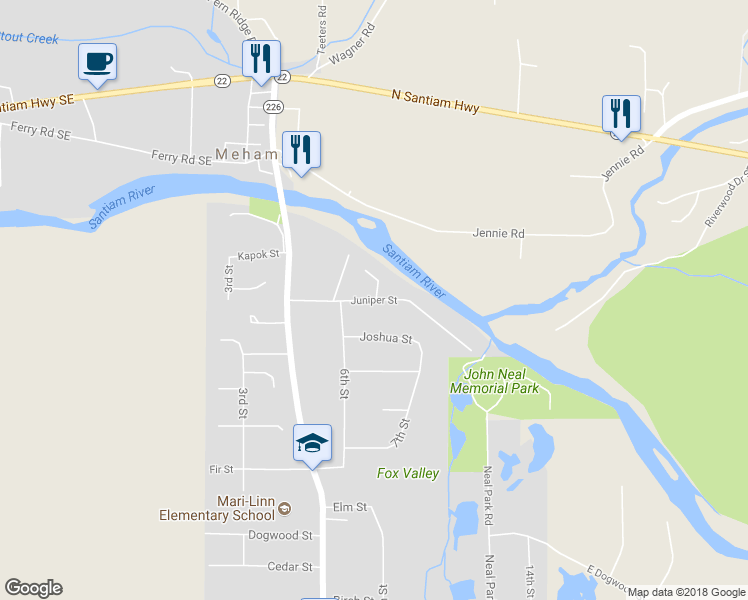 map of restaurants, bars, coffee shops, grocery stores, and more near 706 Juniper Street in Lyons