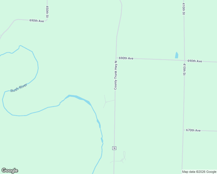 map of restaurants, bars, coffee shops, grocery stores, and more near N6807 County Road N in Beldenville