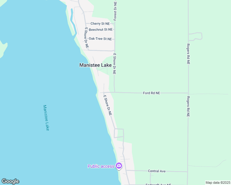 map of restaurants, bars, coffee shops, grocery stores, and more near 8001 Ford Road Northeast in Kalkaska