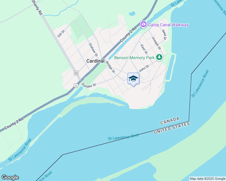 map of restaurants, bars, coffee shops, grocery stores, and more near William Street in Cardinal