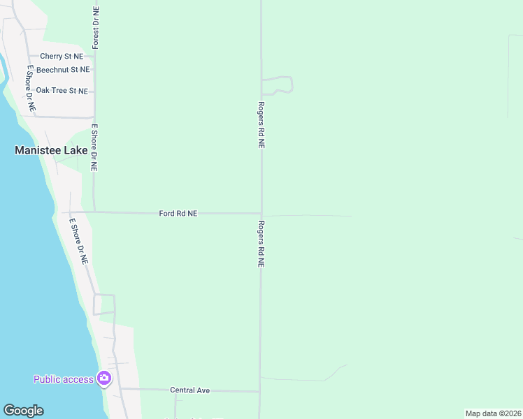 map of restaurants, bars, coffee shops, grocery stores, and more near 5181 Rogers Road Northeast in Kalkaska