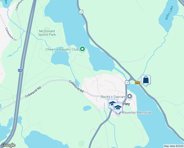 map of restaurants, bars, coffee shops, grocery stores, and more near 1 Moxon Court in Waverley