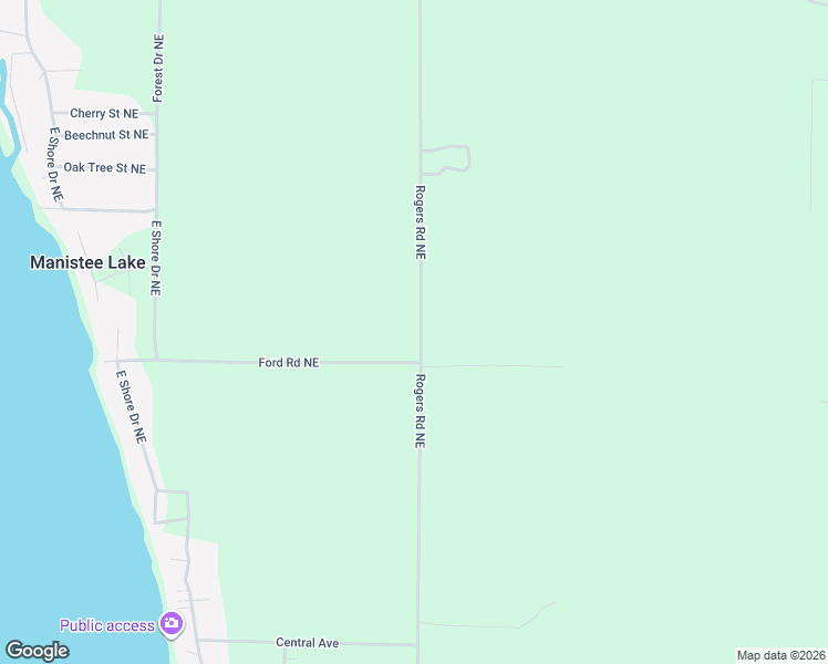 map of restaurants, bars, coffee shops, grocery stores, and more near 5181-5477 Rogers Road Northeast in Kalkaska