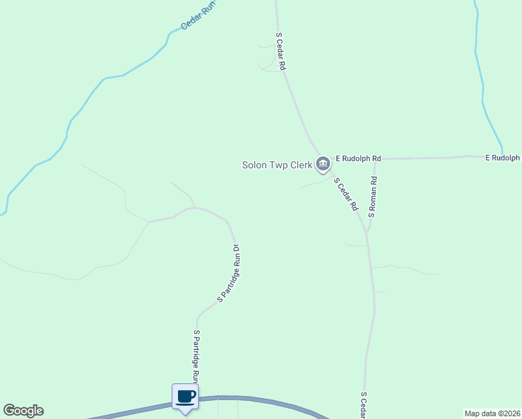 map of restaurants, bars, coffee shops, grocery stores, and more near 13101-14099 South Partridge Run Drive in Traverse City