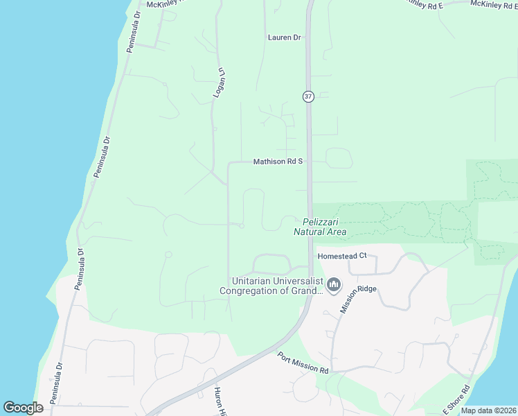 map of restaurants, bars, coffee shops, grocery stores, and more near 6750-6920 Mathison Road South in Traverse City