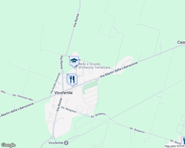 map of restaurants, bars, coffee shops, grocery stores, and more near 35 Via Reims in Vicofertile
