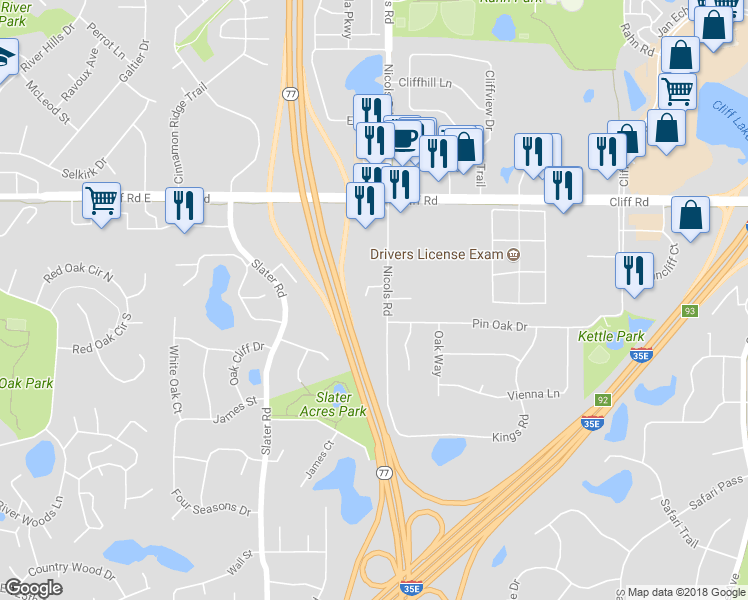 map of restaurants, bars, coffee shops, grocery stores, and more near 4681 Nicols Point in Eagan