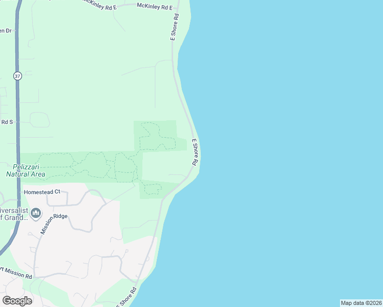 map of restaurants, bars, coffee shops, grocery stores, and more near 6675-7185 East Shore Road in Traverse City