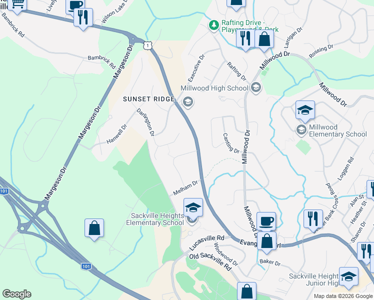 map of restaurants, bars, coffee shops, grocery stores, and more near in Middle Sackville