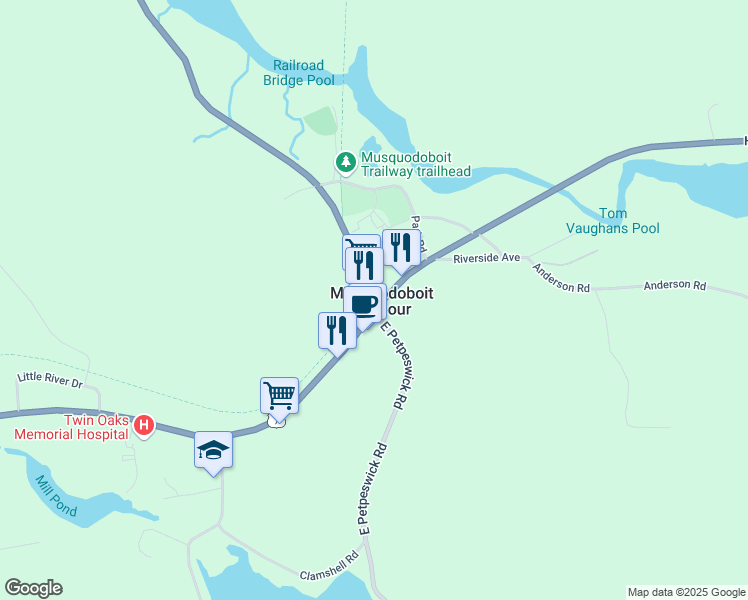map of restaurants, bars, coffee shops, grocery stores, and more near 5 Nova Scotia 357 in Musquodoboit Harbour