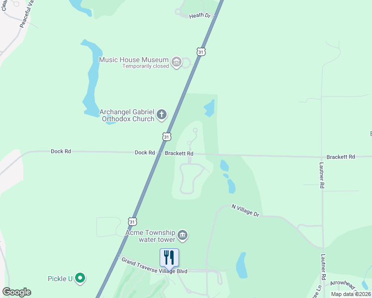 map of restaurants, bars, coffee shops, grocery stores, and more near 4600-4672 Brackett Road in Williamsburg