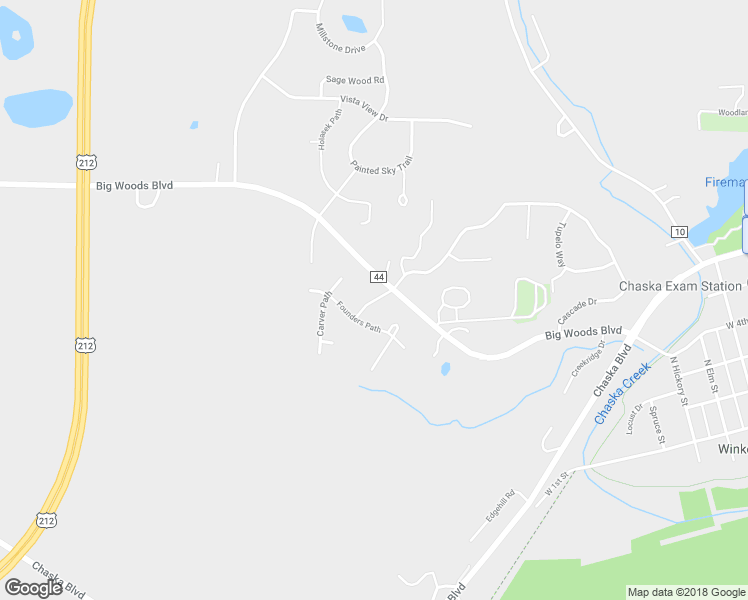 map of restaurants, bars, coffee shops, grocery stores, and more near Founders Way in Chaska