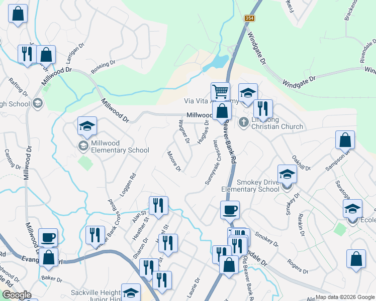 map of restaurants, bars, coffee shops, grocery stores, and more near 33 Wagner Drive in Middle Sackville