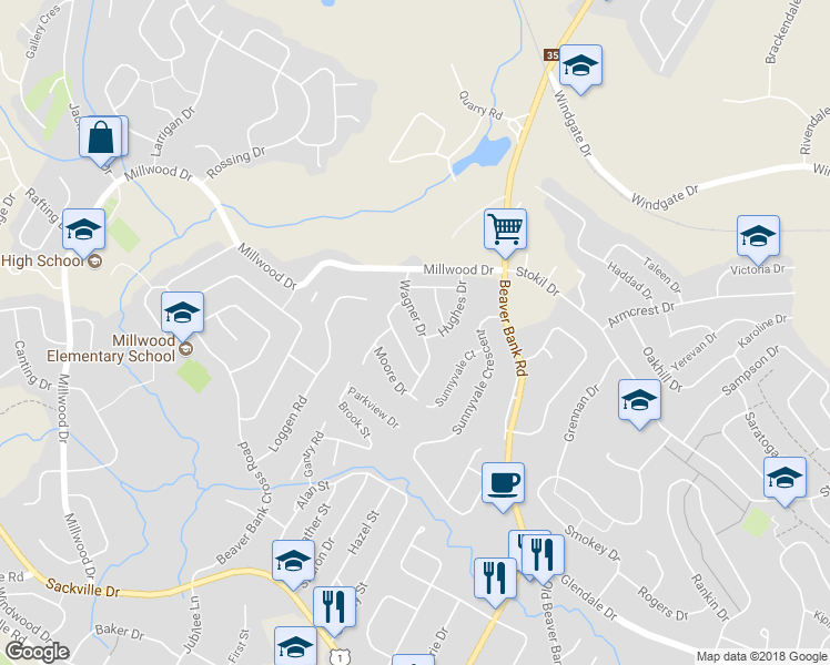 map of restaurants, bars, coffee shops, grocery stores, and more near 27 Wagner Drive in Middle Sackville