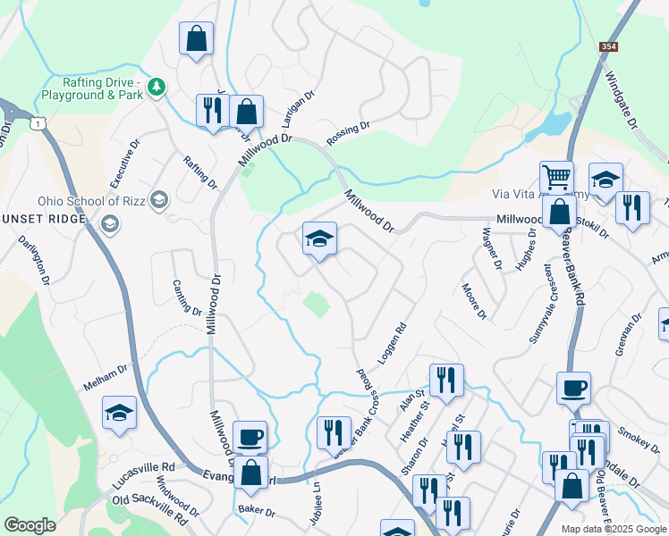 map of restaurants, bars, coffee shops, grocery stores, and more near 7 Penstock Court in Middle Sackville