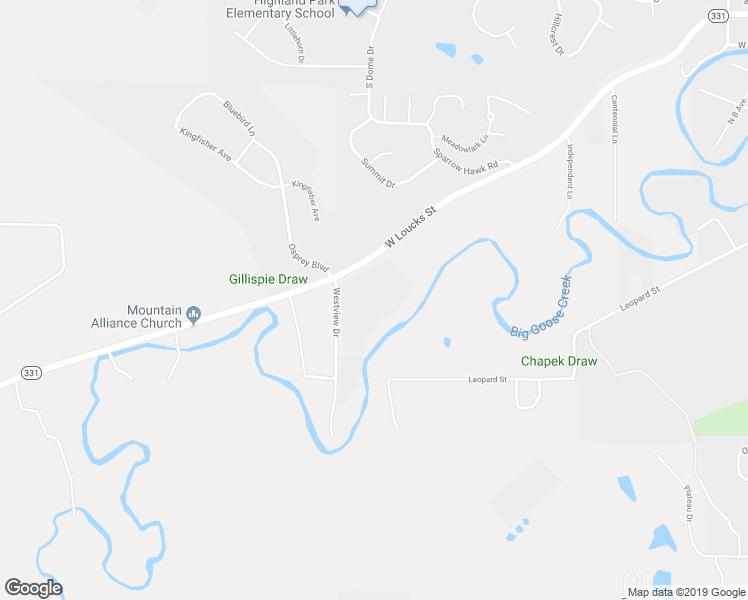 map of restaurants, bars, coffee shops, grocery stores, and more near 1990 West Loucks Street in Sheridan