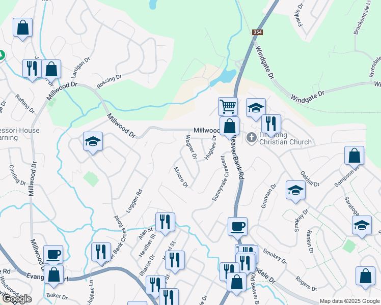 map of restaurants, bars, coffee shops, grocery stores, and more near 21 Wagner Drive in Middle Sackville